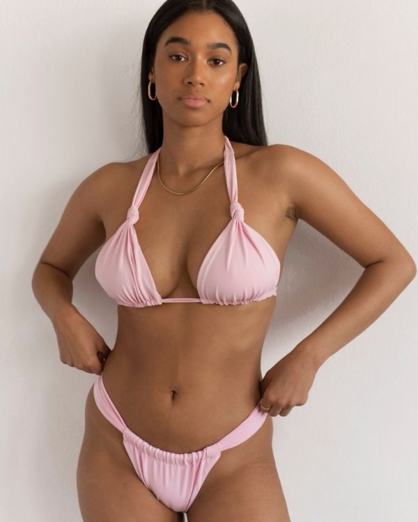 Trendiger Damen-Bikini: Rosa mit elastischen Trägern für ultimativen Komfort