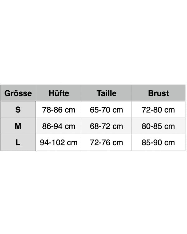 Groessentabelle gerafftes Struktur Bikini Set Lola 