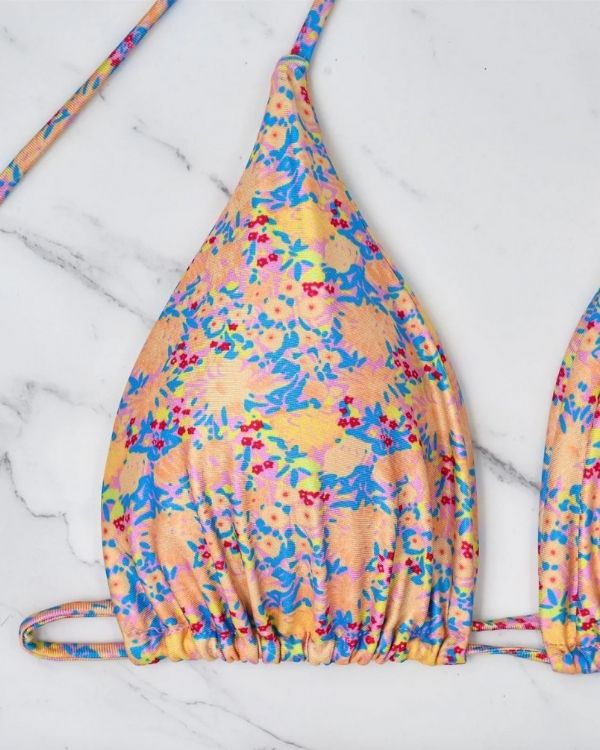Süsses verspieltes Blumen Bikini Triangel Oberteil 