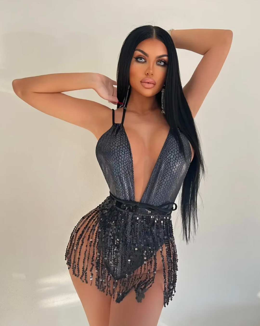 Fransen Bodysuit Luna Glam