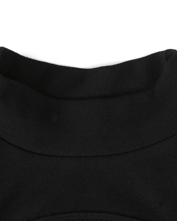 Damen Bodysuit in schwarz mit tiefem Kragen 