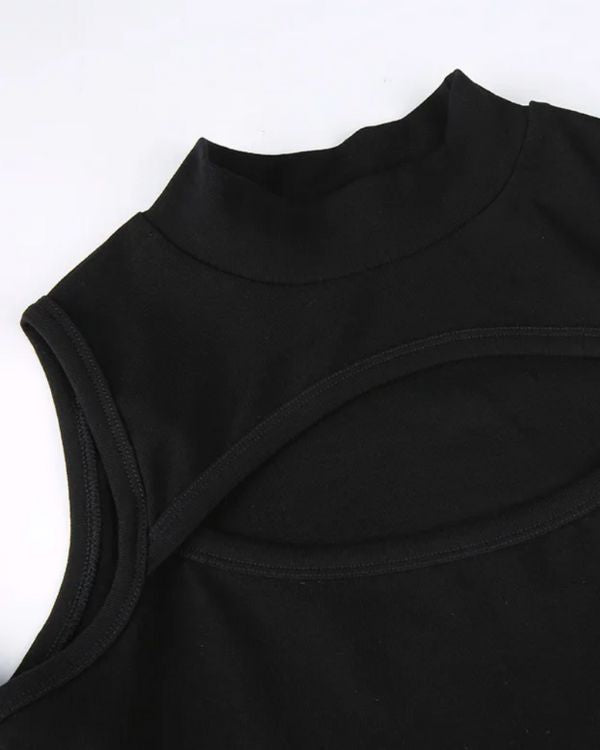 Cut-out Bodysuit mit tiefem Kragen und offenen Schultern 