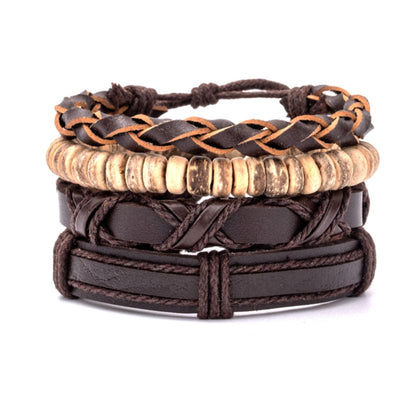 Einzigartiges Herren Armband-Set mit 4 vielseitigen Armbändern für den Boho-Stil