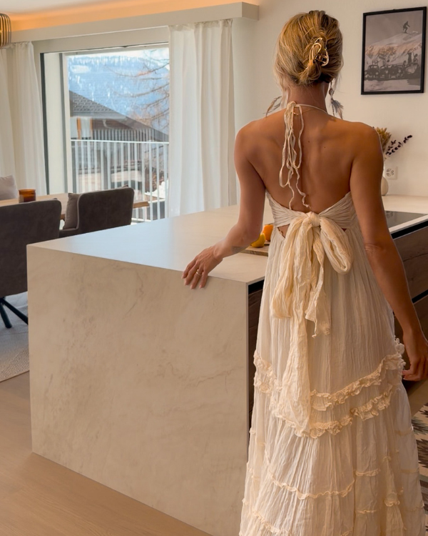 Sommerkleid Damen offen Rücken Schleife