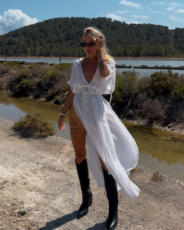 Stillvoll und sexy in Einem! Boho Chic Damen Strandkleid in weiss 