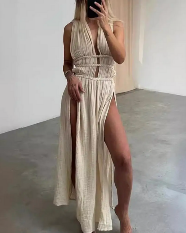 Boho Sommerkleid mit Cut-Outs - Damen Strandkleid im Tulum Ibiza Style 
