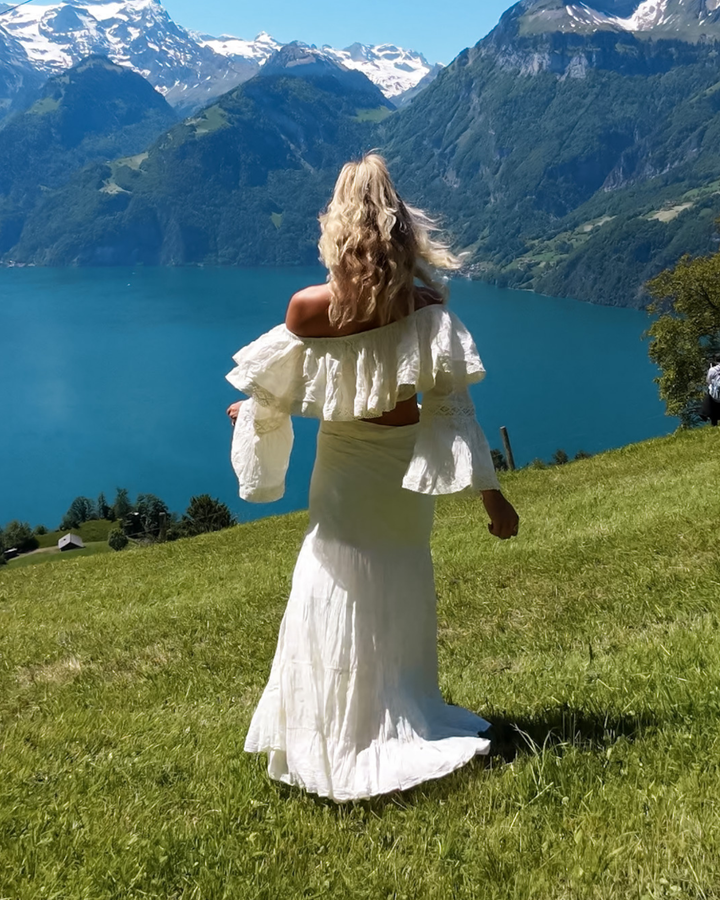 Boho Fashion Damen Top mit Spitze | Baumwolle Oberteil Damen