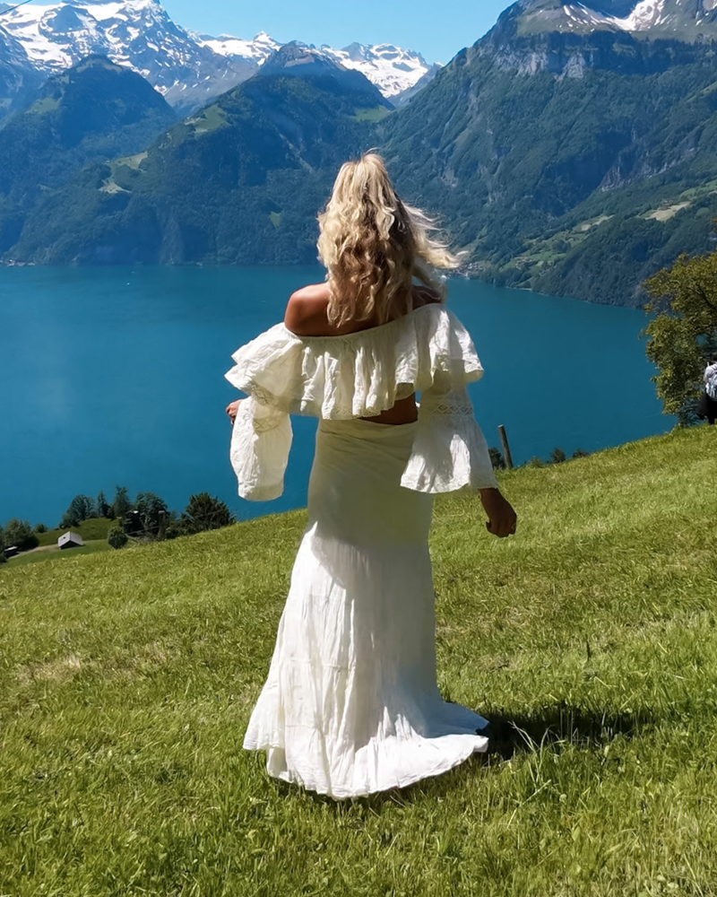 Boho Fashion Damen Top mit Spitze | Baumwolle Oberteil Damen
