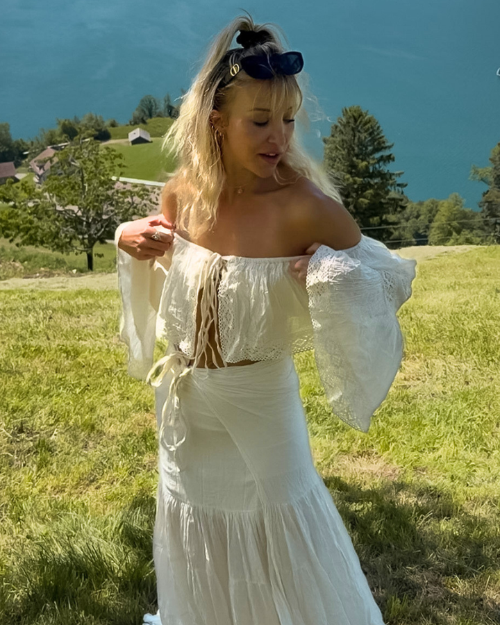 Boho Oberteil aus Baumwolle mit Volants