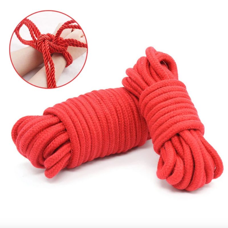 Roter Baumwolle Strick Seil für Bondage Spiele 