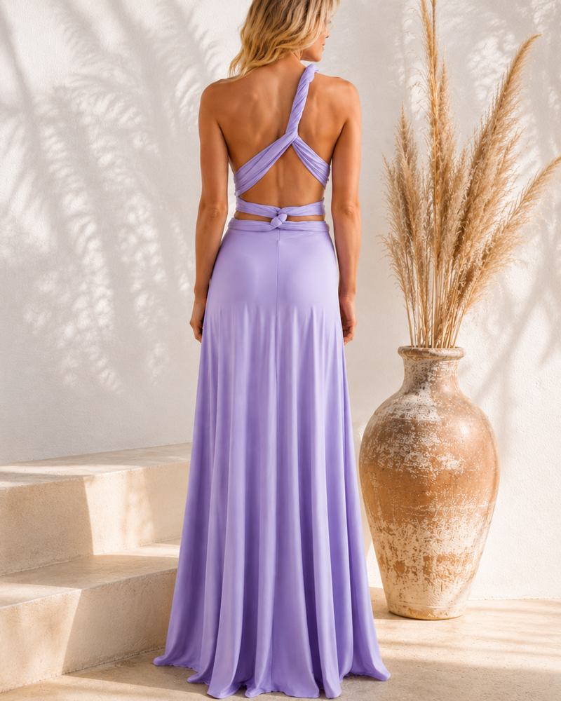 Boho Brautjungfer Kleid in hellviolett und zum speziell binden 