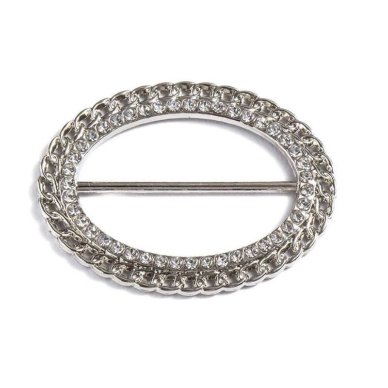 Magnetbrosche Mit Strass In Gold-Gelb - Schalclip, Poncho-Verschluss, Modischer Textilschmuck