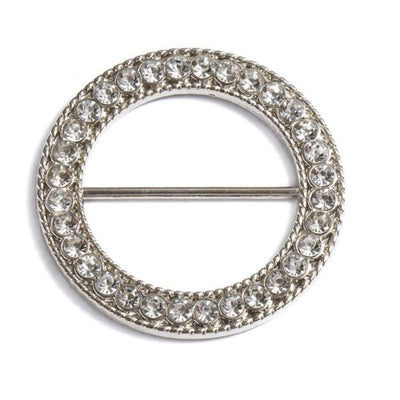 Elegante Schalhalterung Brosche aus silbernen Kristallsteinen - Trage dein Tuch Multifunktional mit dieser Brosche