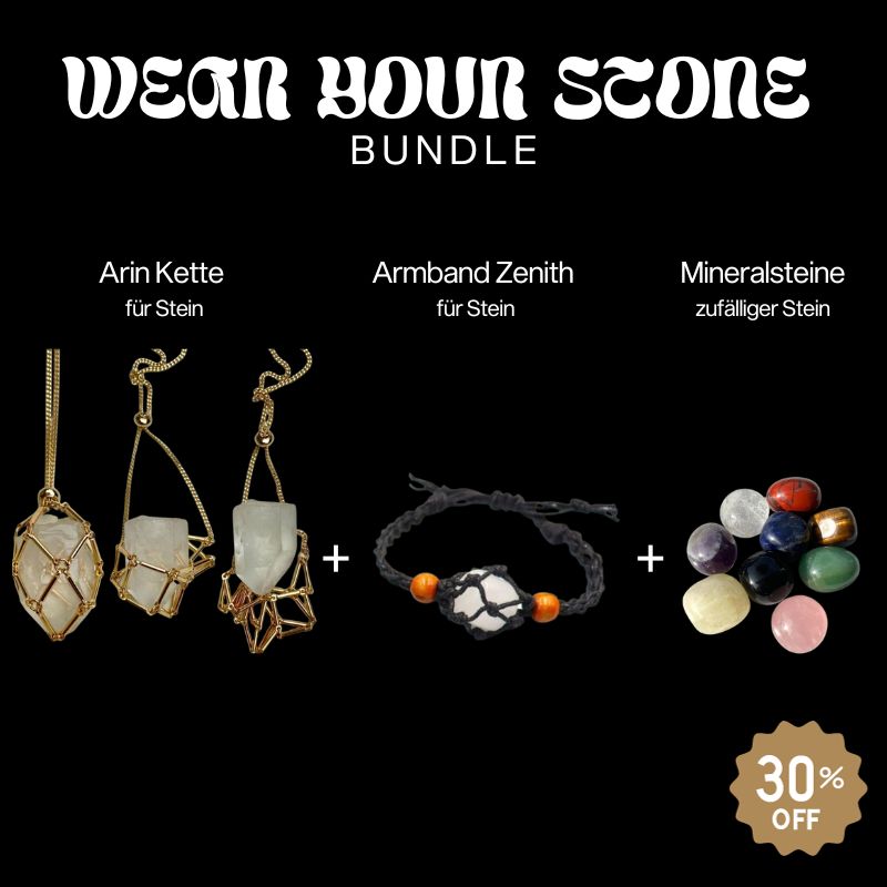 Bundles Set mit 30% Rabatt auf 3 diversen Produkten - Halskette und Armband für deinen Kraftstein 
