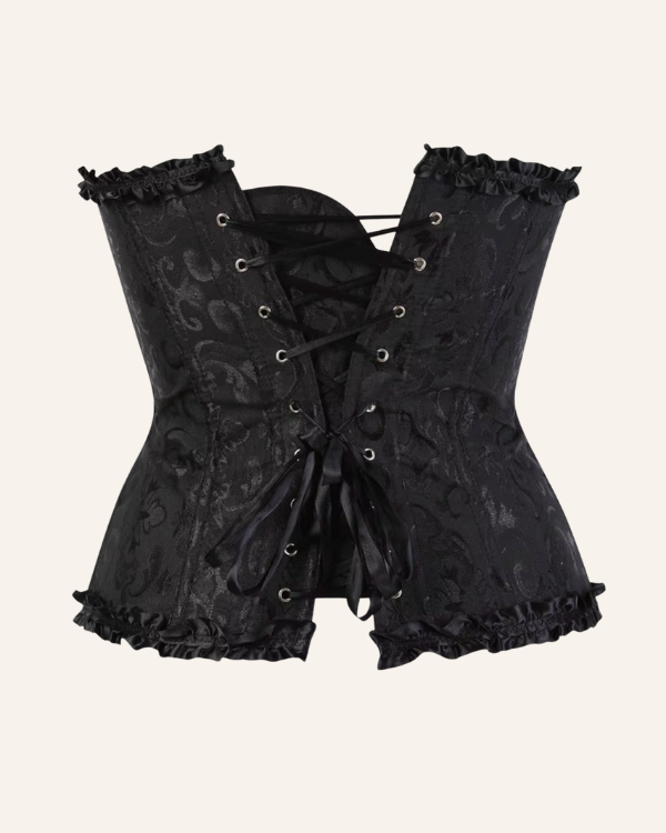 heisses Damen Korsett Bustier in schwarz mit Blumen Floral Muster und zum Schnuerren 