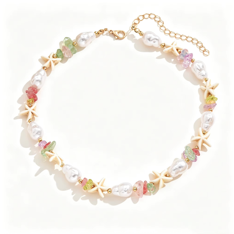 Boho Choker Halskette für Damen | Sommer Halskette mit Seestern Details