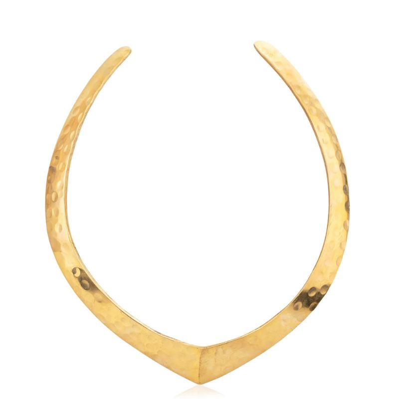 Goldene Choker Halskette im Ring Design - Verstellbare goldene Choker Halsband Halsring Kette