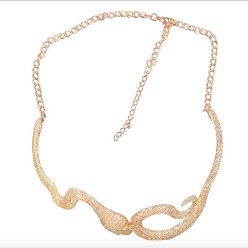 Goldener Choker mit Schlangenmuster, Ansicht von vorne