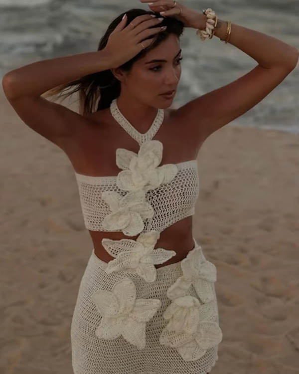 Bohemian Outfit mit Blüten-Applikationen für Sommer & Events