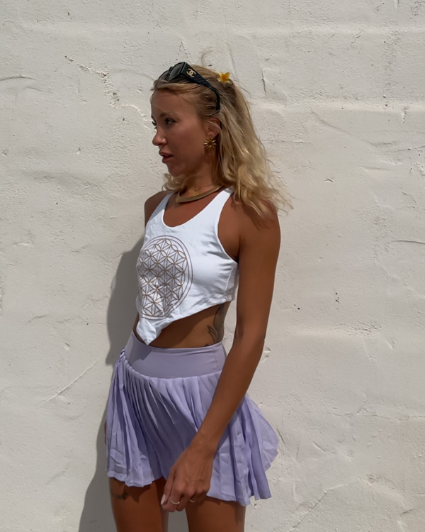 Yoga Top Lebensblume Weiss für Sommer