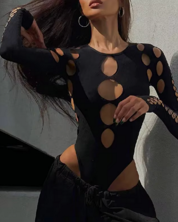 Sexy Party-Body mit langen Ärmeln und Cut-Out Look