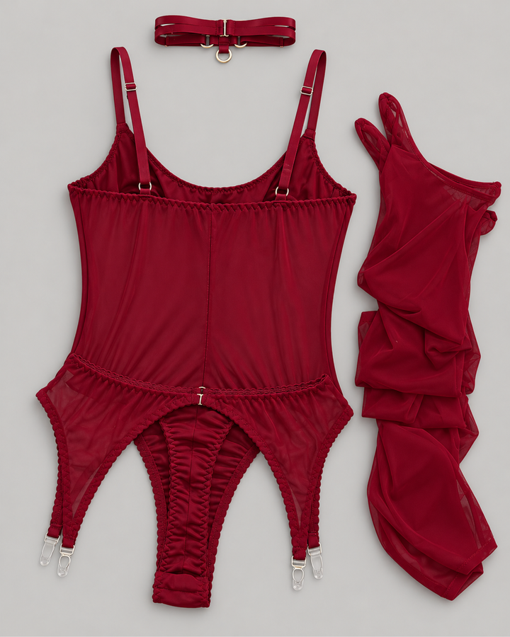 Transparente Mesh-Partie am Rumpf des Bodys Secret Obsession