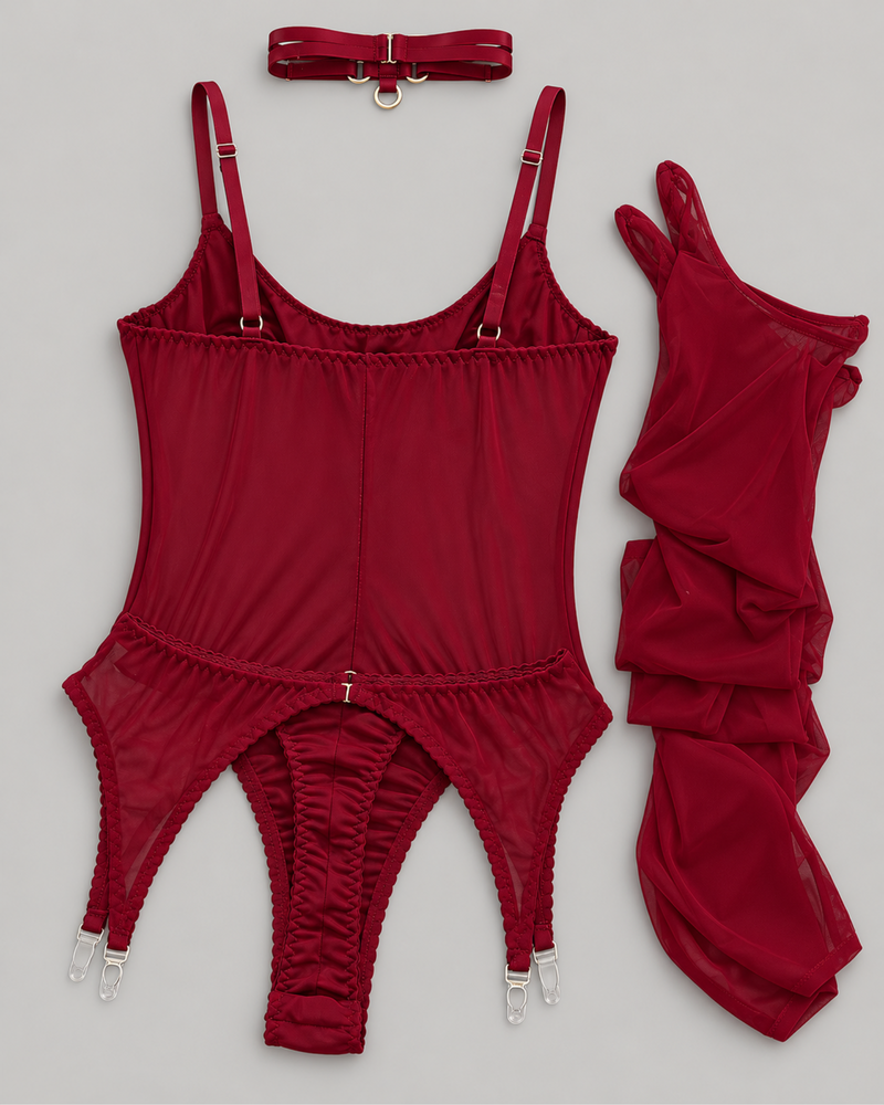 Transparente Mesh-Partie am Rumpf des Bodys Secret Obsession