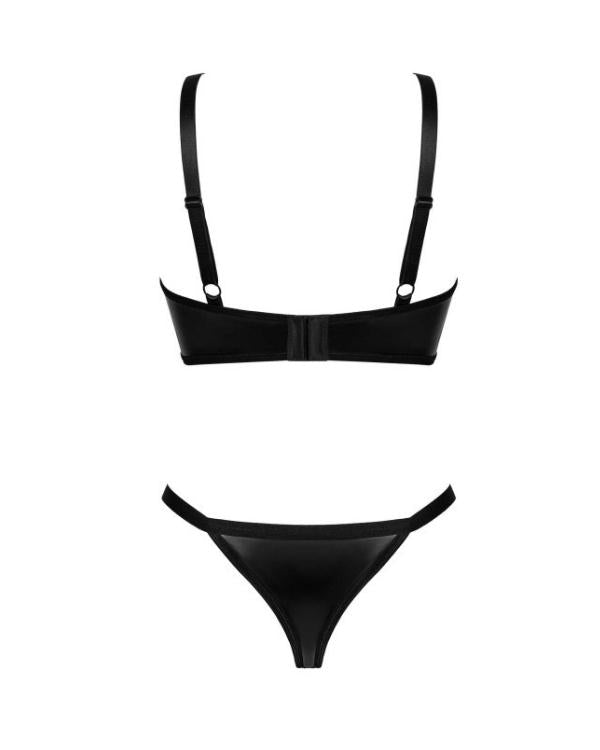 Verführerisches schwarzes Dessous-Set Armares mit detailreicher Verarbeitung