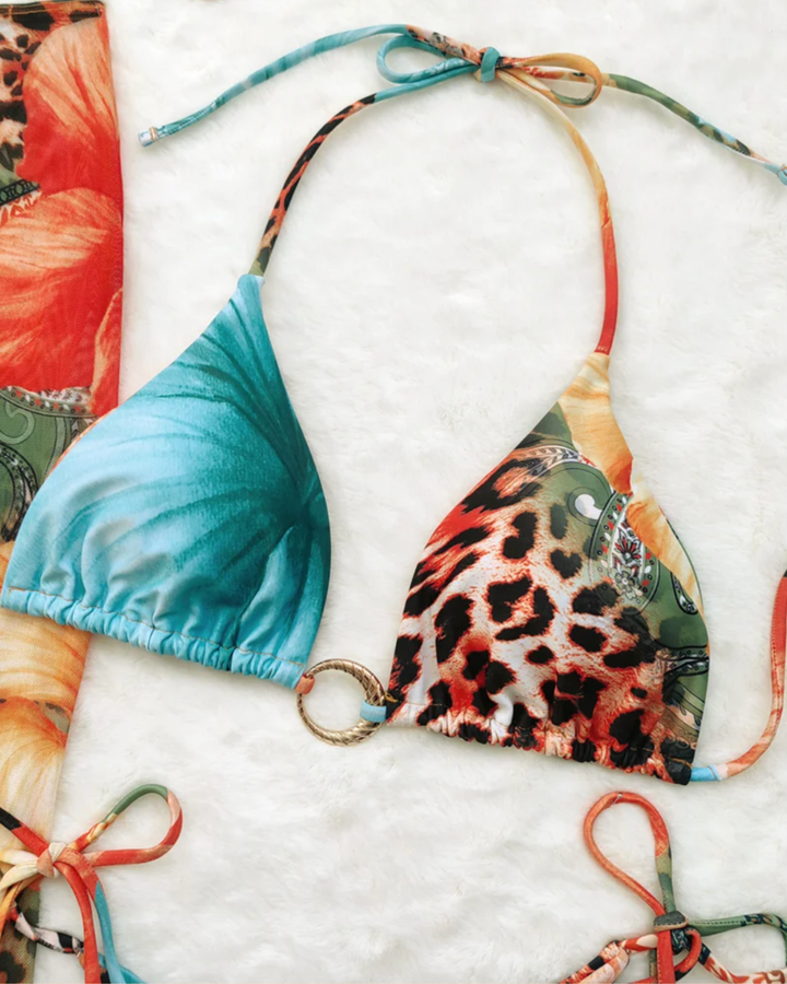 Exotischer Bikini mit langem Strandrock