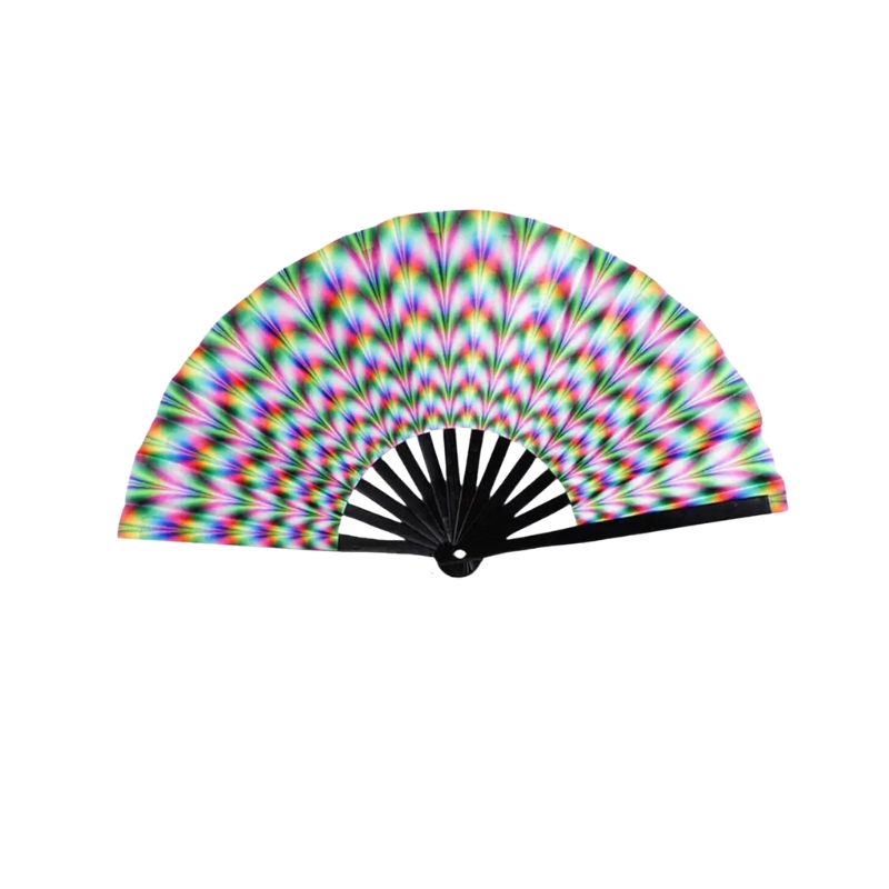 Hypno Fantasy Fächer Fan - Grosser Fächer mit hypnotischem psychedelic Muster 