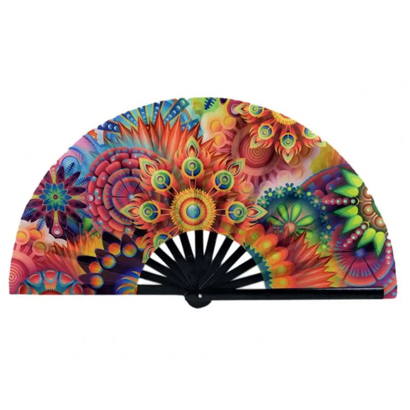Farbiger Psychedelic Trippy Fächer Fan für Festival 