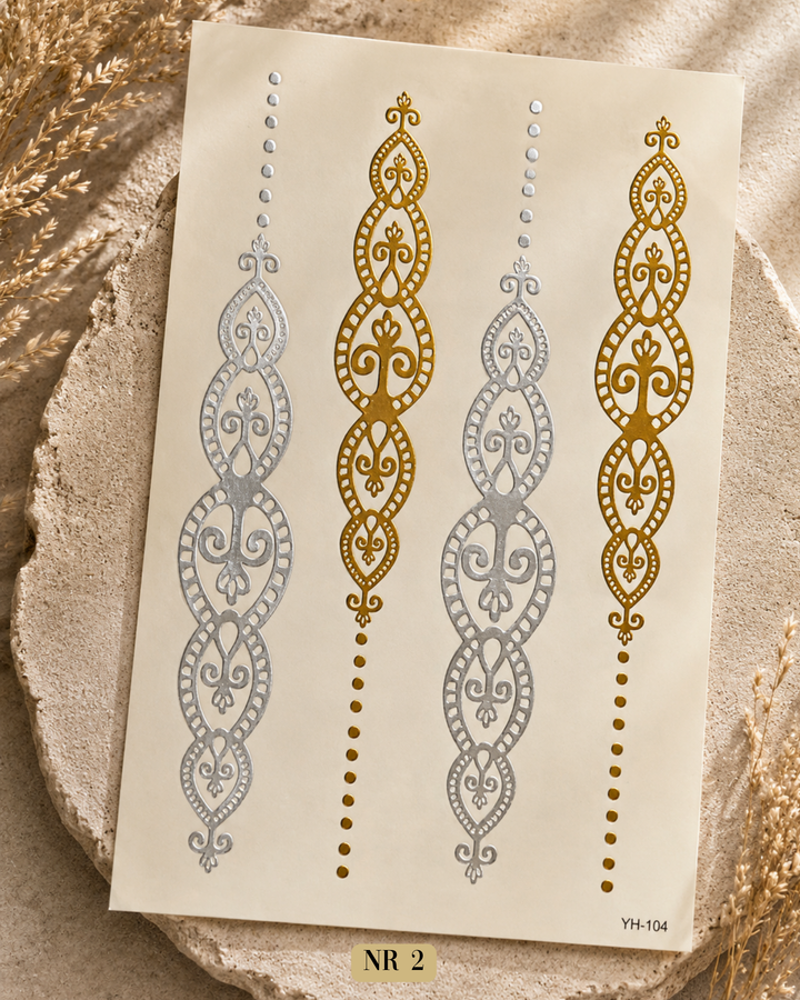 Temporäre Gold Tattoos für Damen und Herren