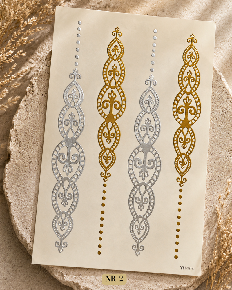Temporäre Gold Tattoos für Damen und Herren