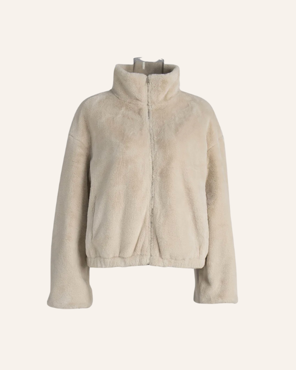 Creme-Weisse Fleecejacke Damen – Weich, warm elegant