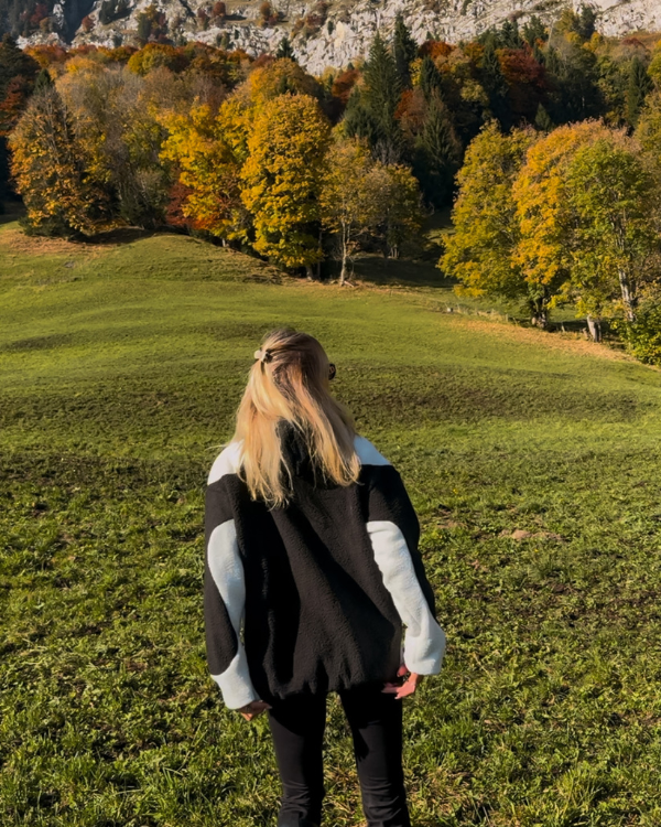 Teddy Fleece Jacke für Herbst - perfekte Übergangsjacke mit Kapuze und hohem Kragen 