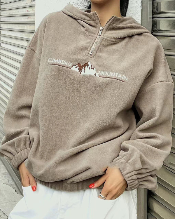 Kuscheliger Hoodie mit Zipper mit Kapuze | Fleece Kapuzenpullover 