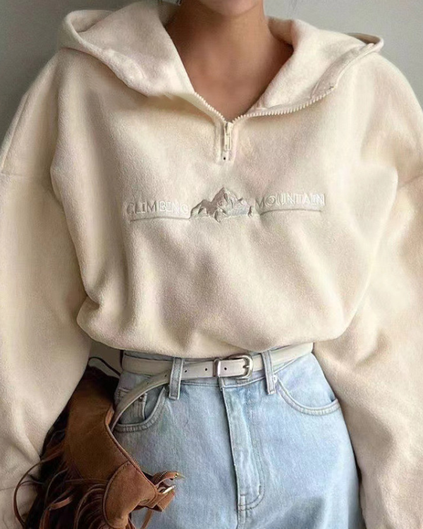 Fleece Pullover Cozy Mountain