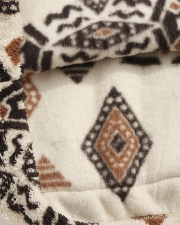 Unisex Winterpullover mit einzigartigem Ethno-Muster in Braun