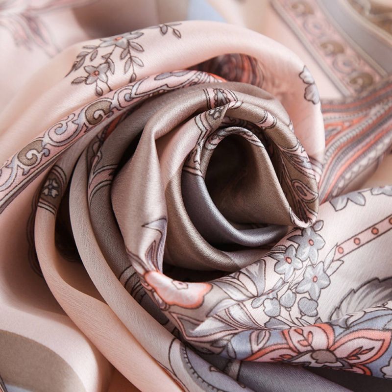 Paisley Floral Foulard Schal aus Polyester Satin Seide