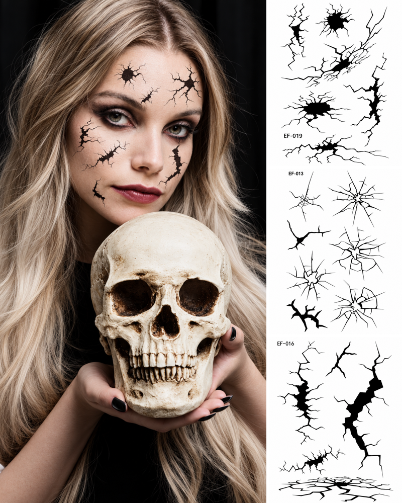 Gesichts- Körpertattoo Risse | Cracked Soul