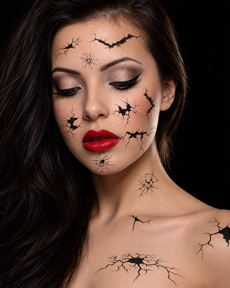 Gesichts- Körpertattoo Risse | Cracked Soul