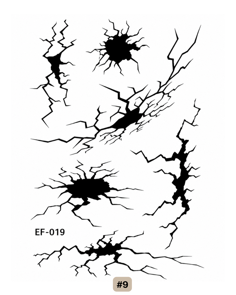 Gesichts- Körpertattoo Risse | Cracked Soul