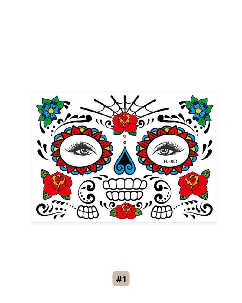 Halloween Gesichtstattoo Sugar Skull Beauty