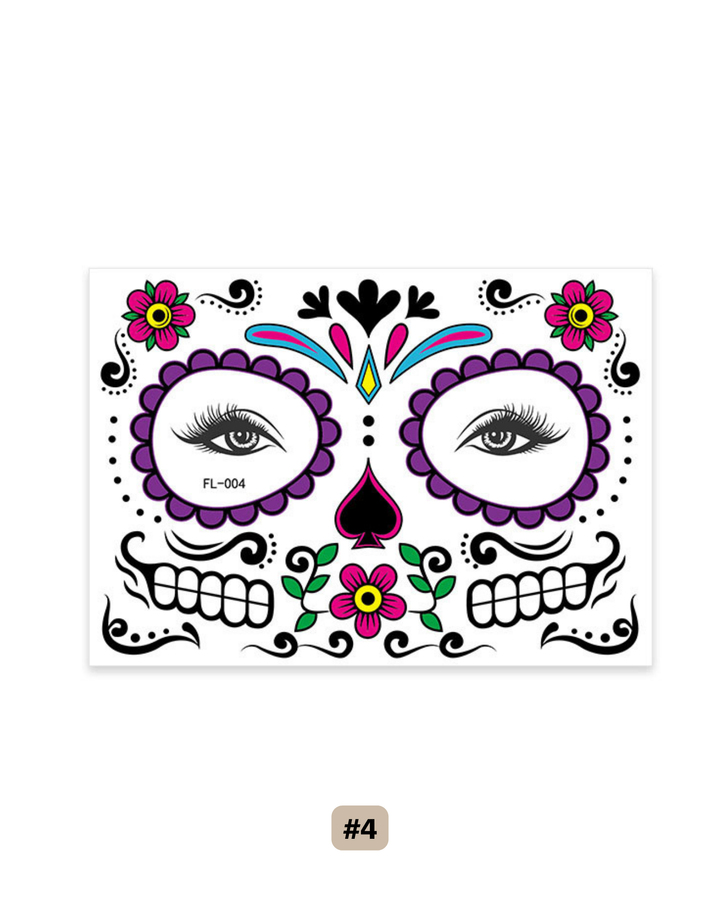 Halloween Gesichtstattoo Sugar Skull Beauty