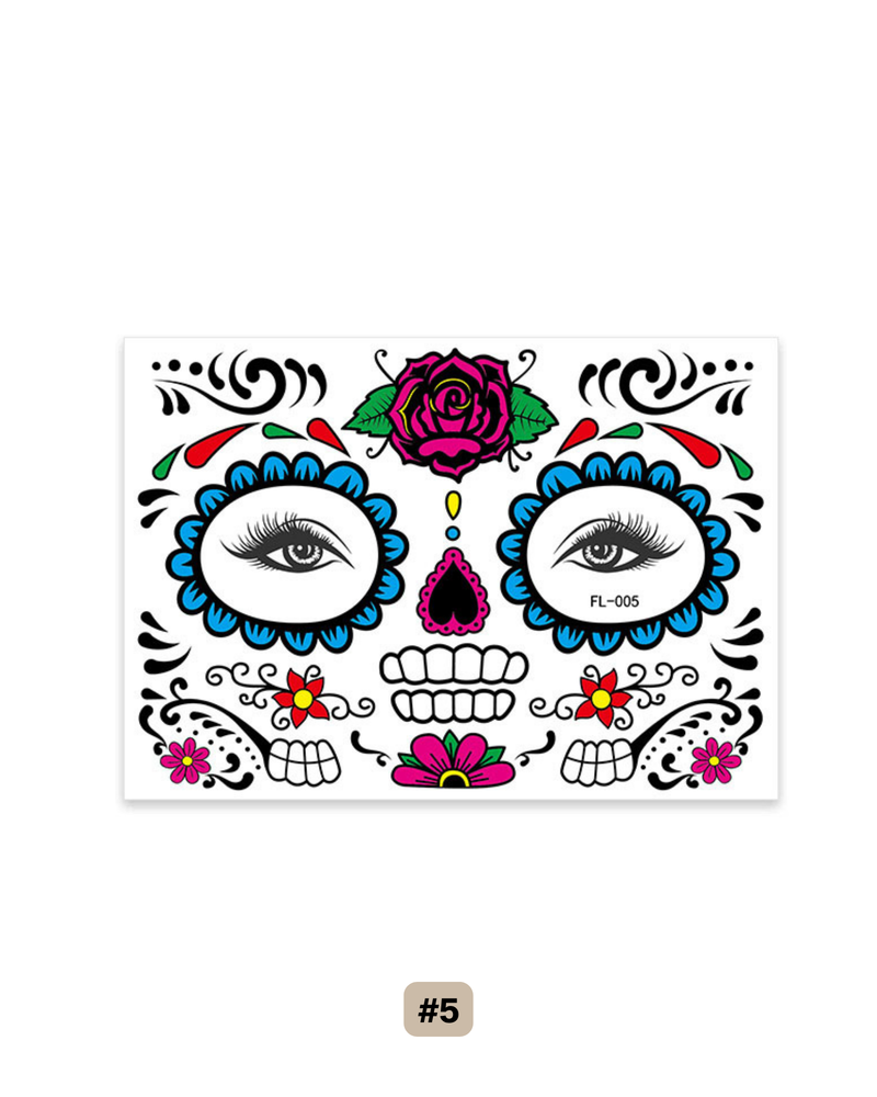 Halloween Gesichtstattoo Sugar Skull Beauty