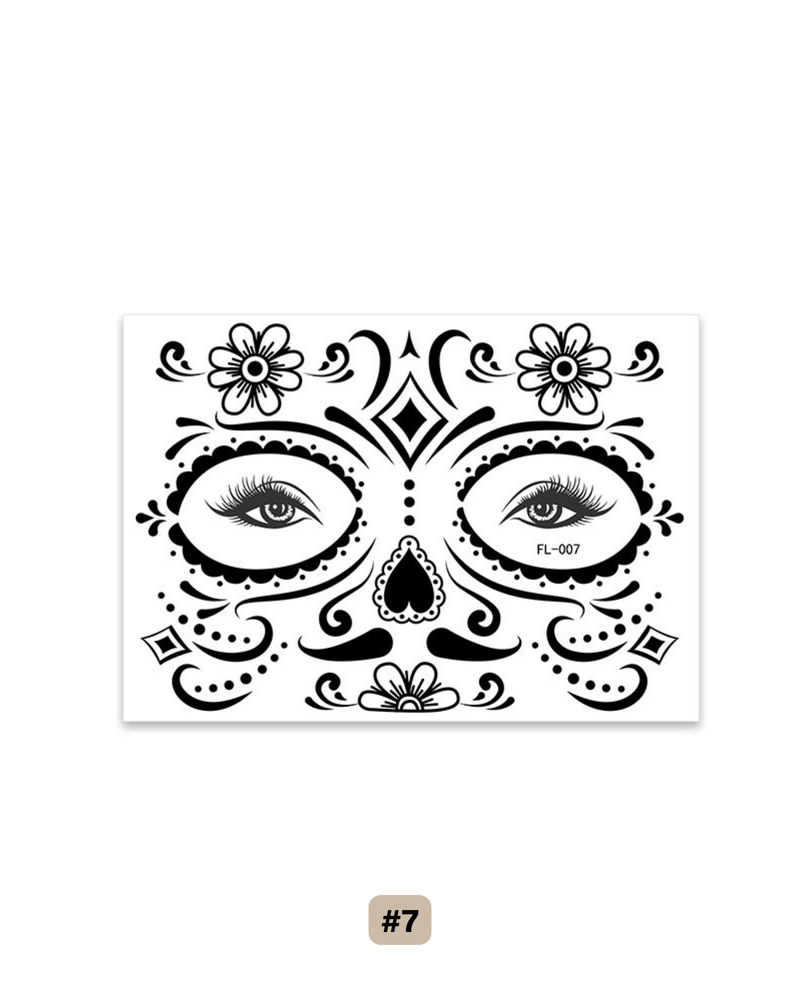 Halloween Gesichtstattoo Sugar Skull Beauty
