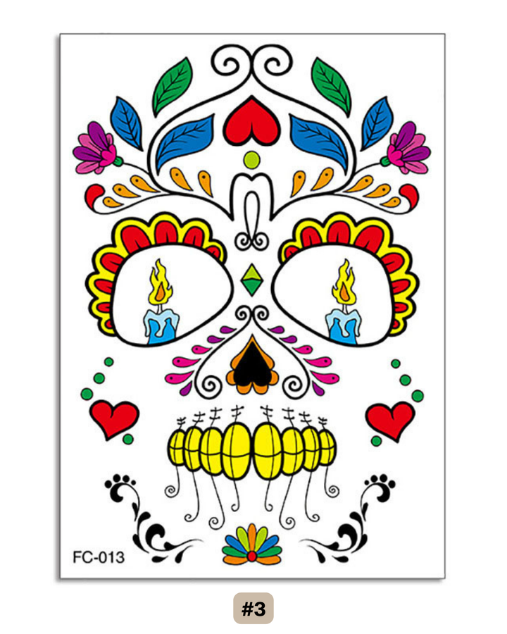 Gesichtstatto Skull Dia de los Muertos