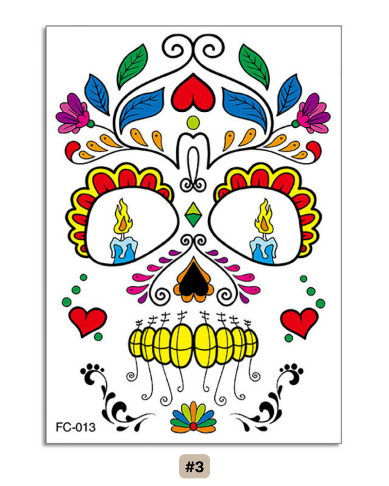 Gesichtstatto Skull Dia de los Muertos
