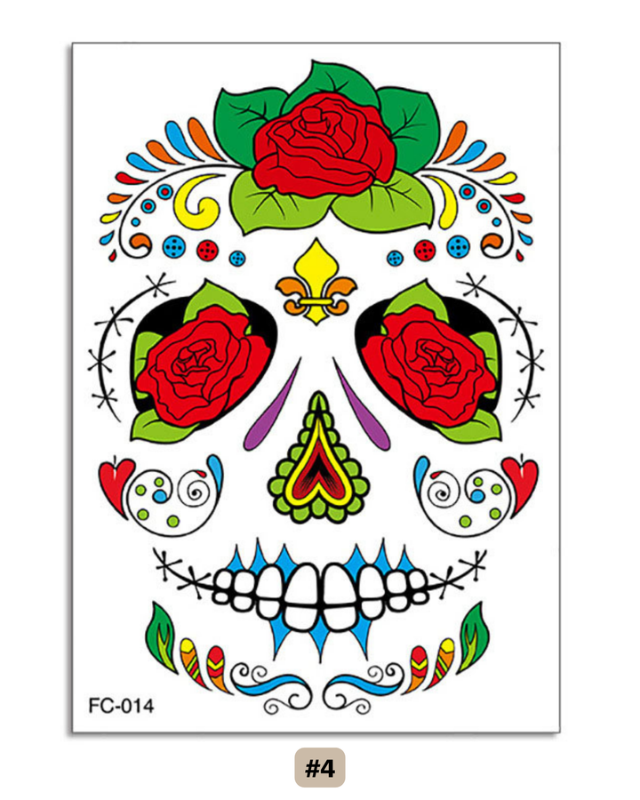 Gesichtstatto Skull Dia de los Muertos