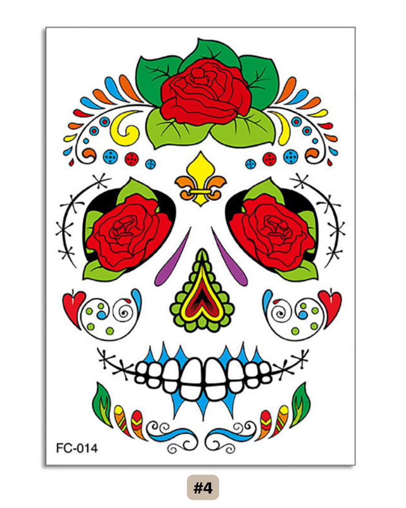 Gesichtstatto Skull Dia de los Muertos